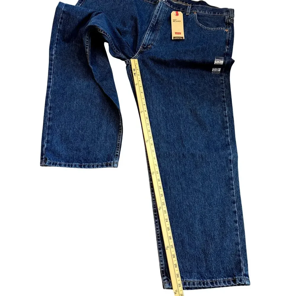 Levis 550 Jeans Mens Size 50x30 Blue Relaxed Fit Tapered Leg 100% Cotton Casual